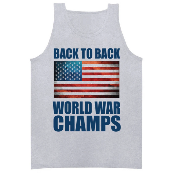 'Back to Back World War Champs' American Flag Tank Top