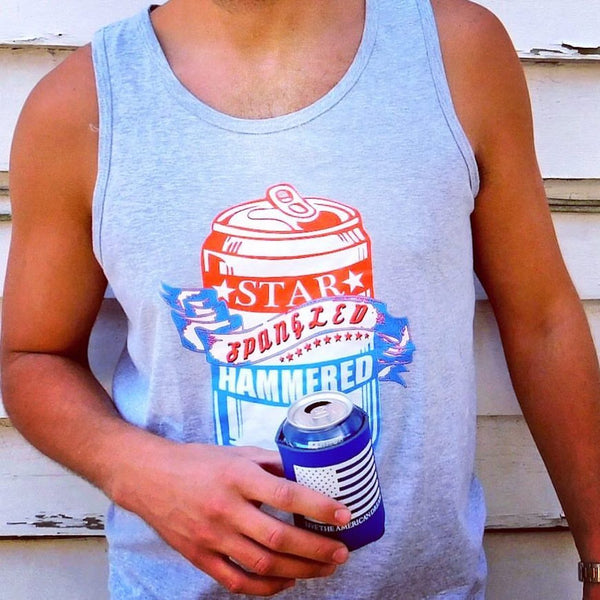 'Star Spangled Hammered' Beer Can Tank Top