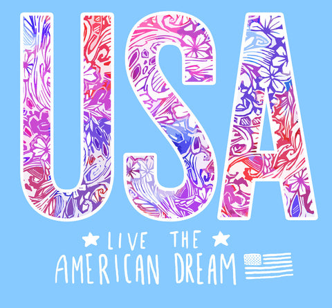 Floral Pattern 'USA' Tank Top