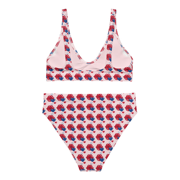 'Patriotic Kiss' Recycled high-waisted Bikini