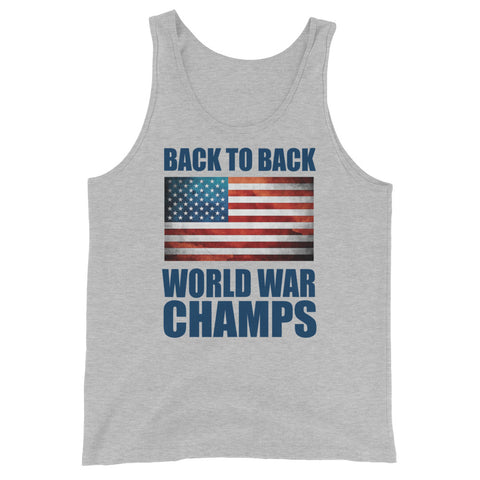 'Back to Back World War Champs' American Flag Tank Top