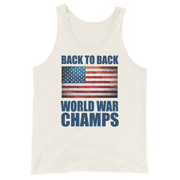 'Back to Back World War Champs' American Flag Tank Top