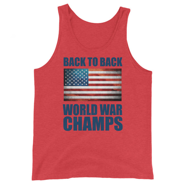 'Back to Back World War Champs' American Flag Tank Top