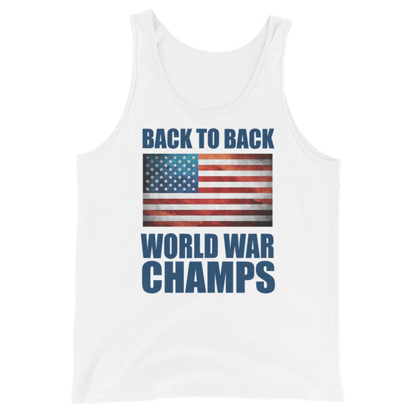 'Back to Back World War Champs' American Flag Tank Top