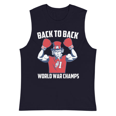 Uncle Sam 'Back to Back World War Champs' Muscle Tank