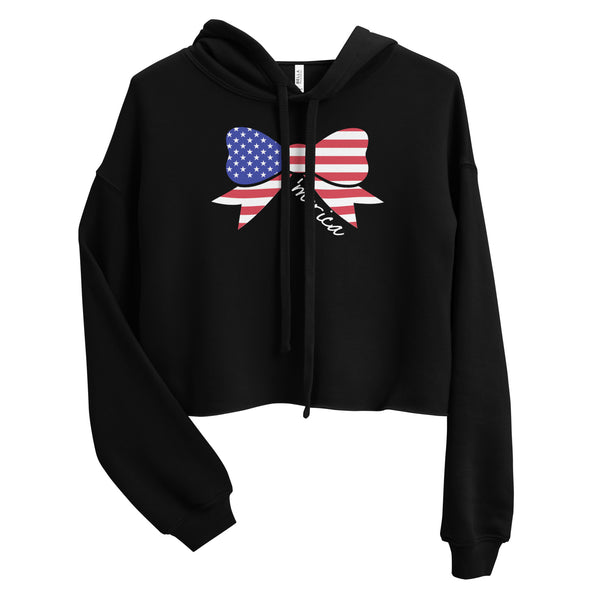 Merica' Bow Crop Hoodie