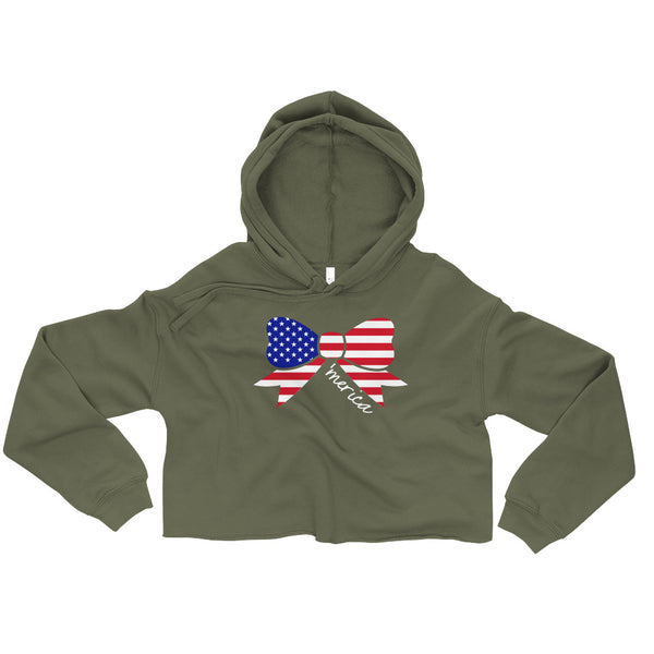 Merica' Bow Crop Hoodie