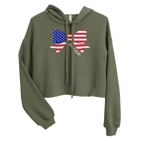 Merica' Bow Crop Hoodie