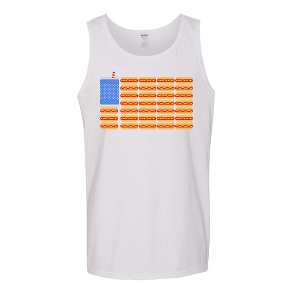 United Tees Hot Dog American Flag Tank Top