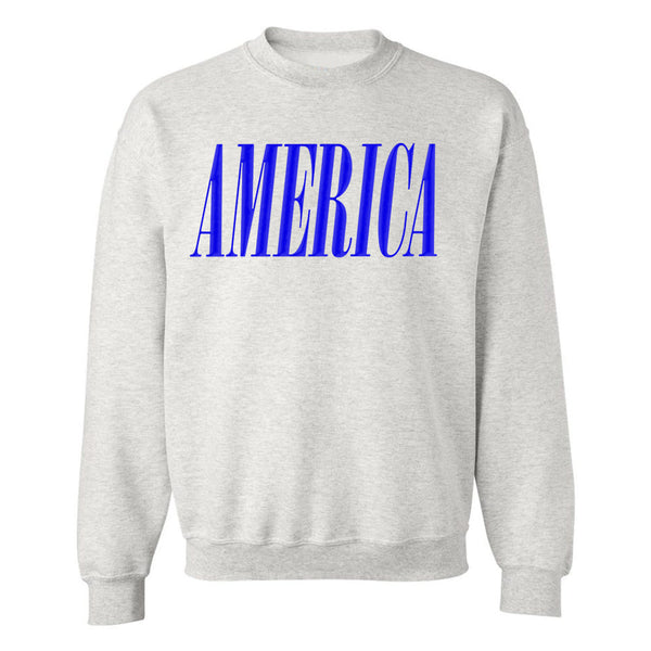 'America' Puff Design Crewneck Sweatshirt