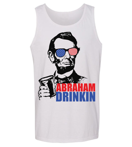 4th of July Abraham Drinkin Summer Tank top mens