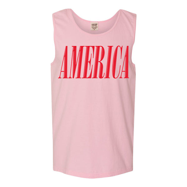 'America' Puff Design Tank Top