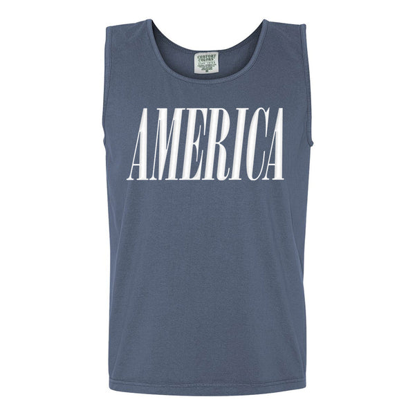 'America' Puff Design Tank Top