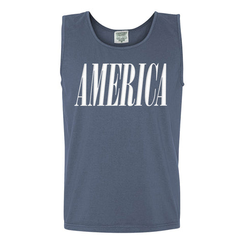 'America' Puff Design Tank Top