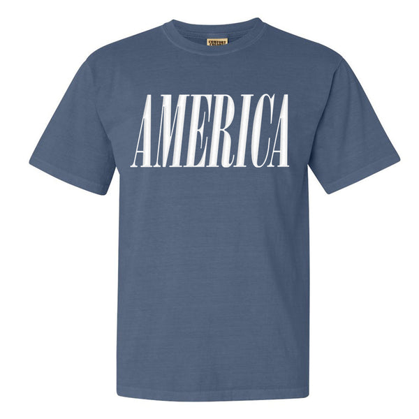 'America' Puff Design T-Shirt