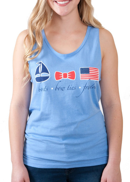 'Boats, Bow Ties & Freedom' Tank Top