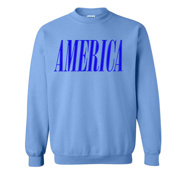 'America' Puff Design Crewneck Sweatshirt