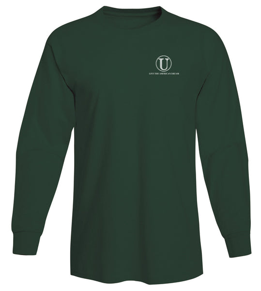 United Tees Logo Long Sleeve Forrest Green Tee