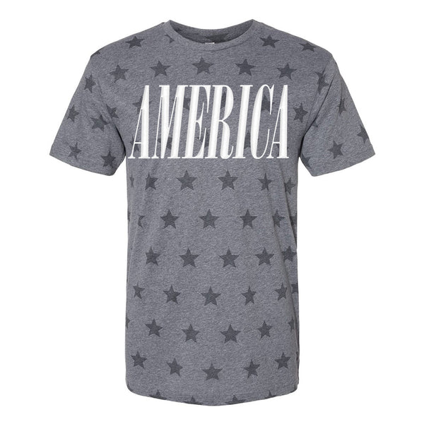 'America' Puff Design Stars T-Shirt