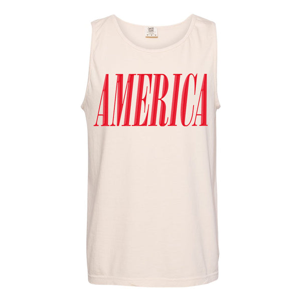 'America' Puff Design Tank Top