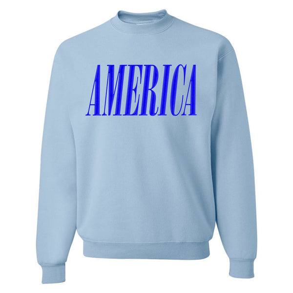 'America' Puff Design Crewneck Sweatshirt