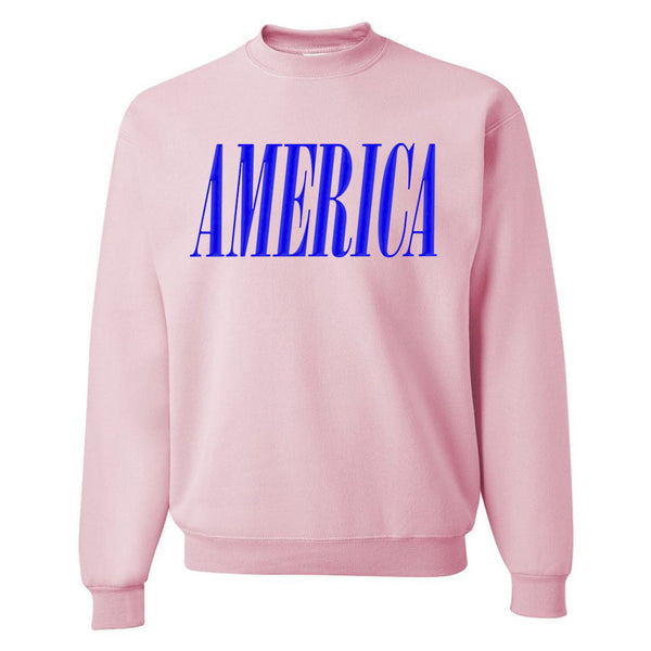 'America' Puff Design Crewneck Sweatshirt