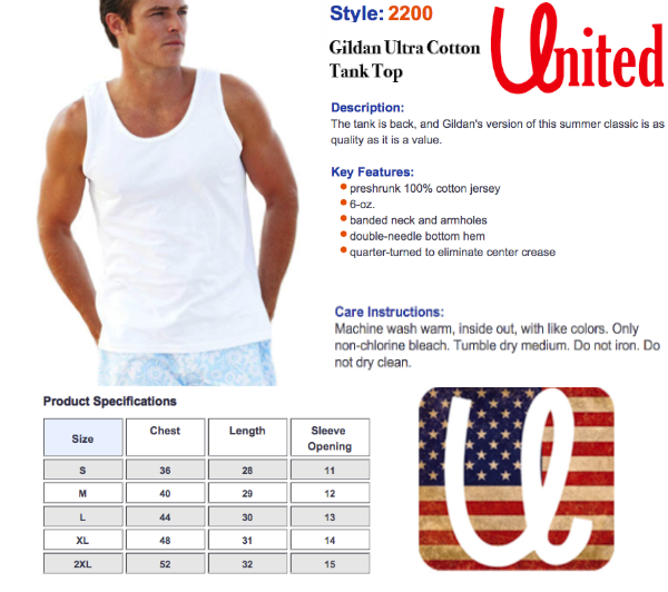 United Tank Top Size Chart, United Tees- #1 American Pride Clothing Brand