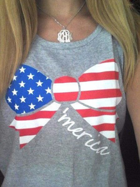 Ladies 'Merica Bow' Tank Top