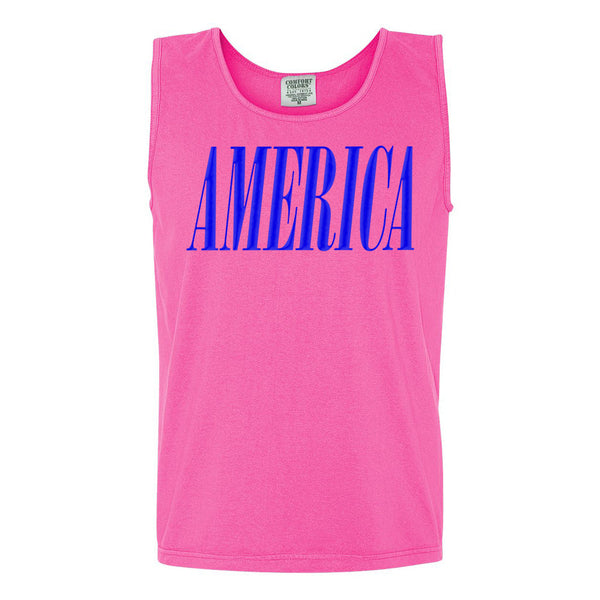 'America' Puff Design Tank Top
