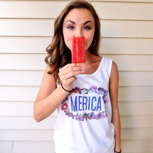 Preppy Merica Tank Top for Girls