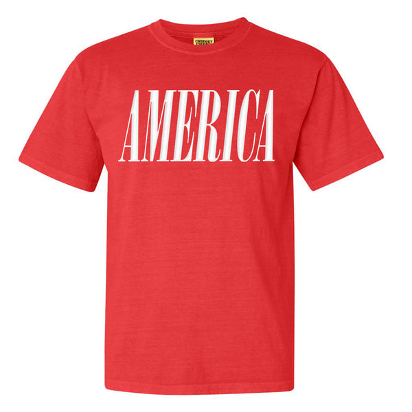 'America' Puff Design T-Shirt