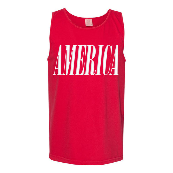 'America' Puff Design Tank Top