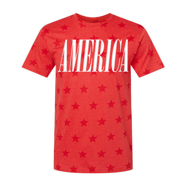 'America' Puff Design Stars T-Shirt