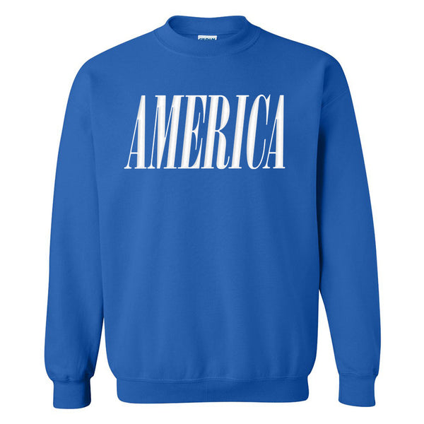 'America' Puff Design Crewneck Sweatshirt