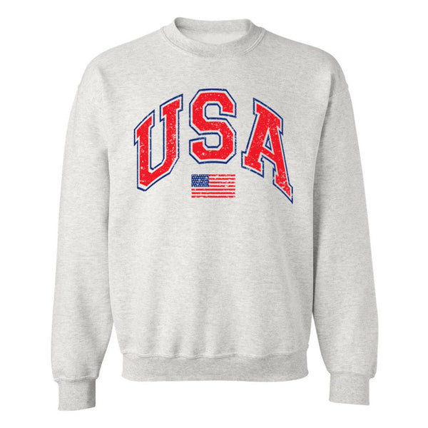 'Distressed USA' Crewneck Sweatshirt