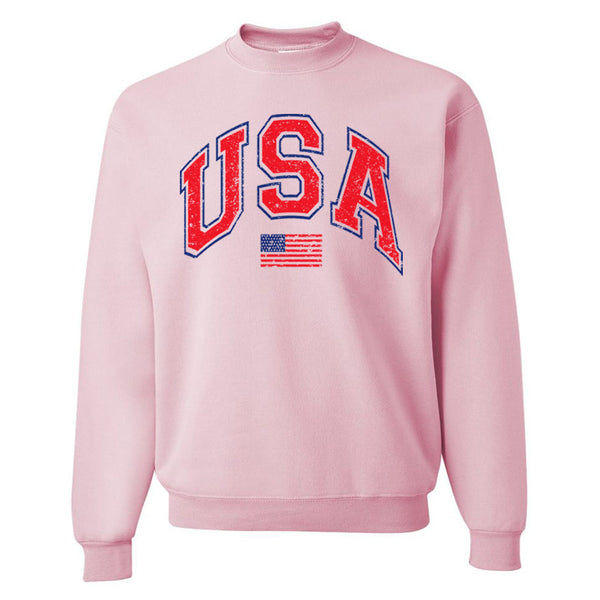'Distressed USA' Crewneck Sweatshirt