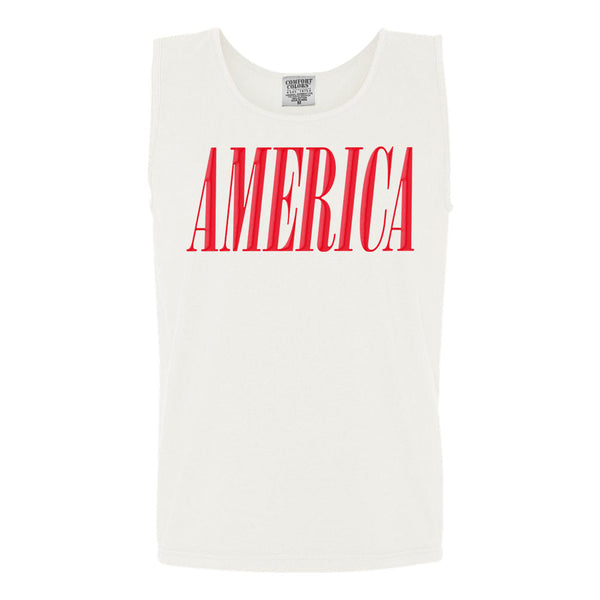 'America' Puff Design Tank Top