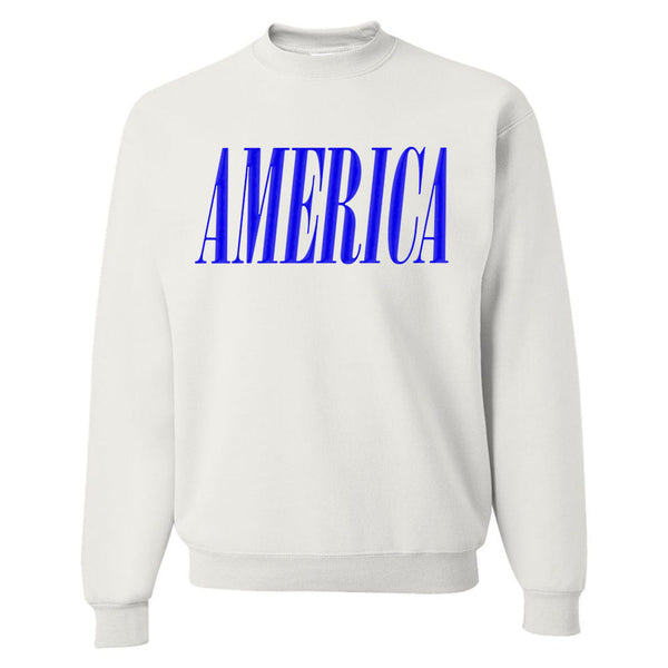 'America' Puff Design Crewneck Sweatshirt