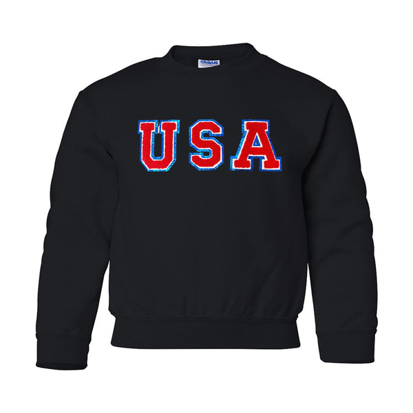 Kids USA Letter Patch Crewneck Sweatshirt