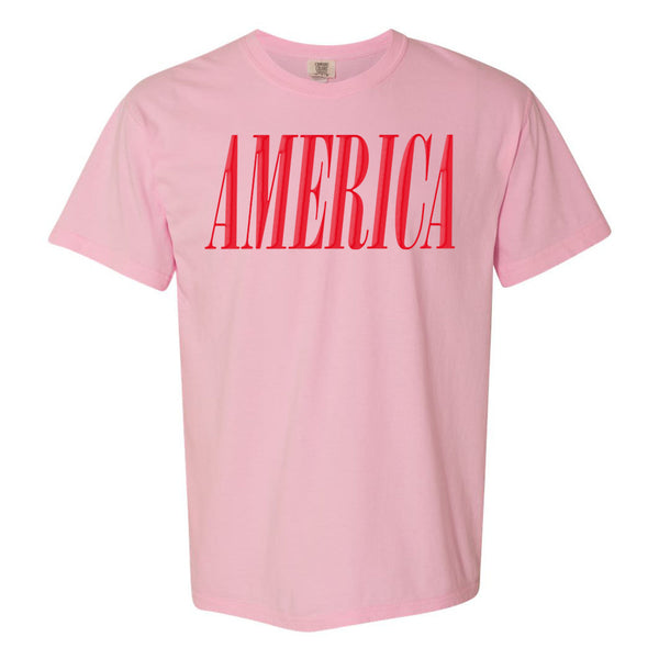 'America' Puff Design T-Shirt