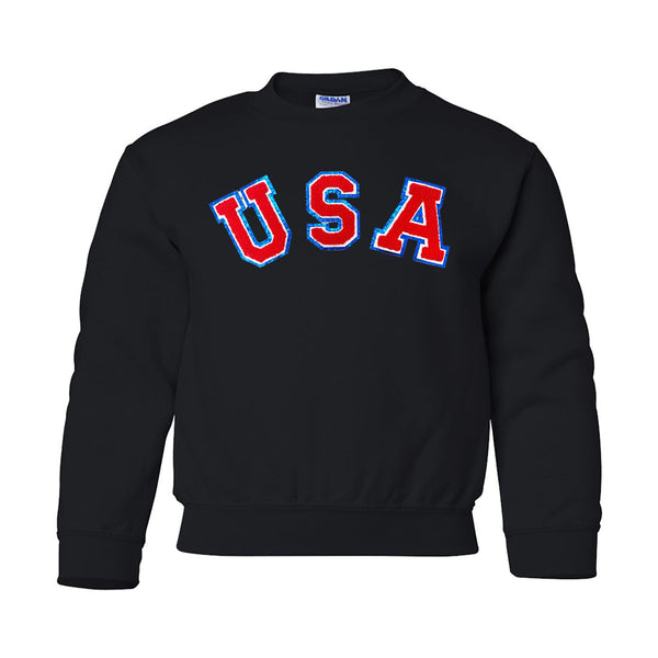 Kids USA Letter Patch Crewneck Sweatshirt