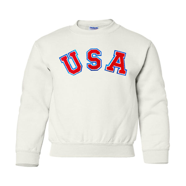 Kids USA Letter Patch Crewneck Sweatshirt