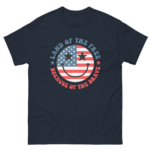 'Free & Brave Smiley Face' Basic T-Shirt