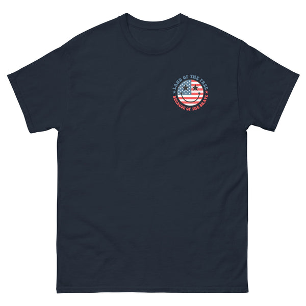 'Free & Brave Smiley Face' Basic T-Shirt