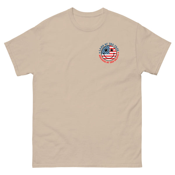 'Free & Brave Smiley Face' Basic T-Shirt