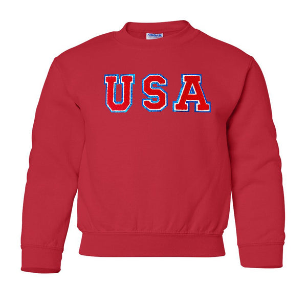 Kids USA Letter Patch Crewneck Sweatshirt