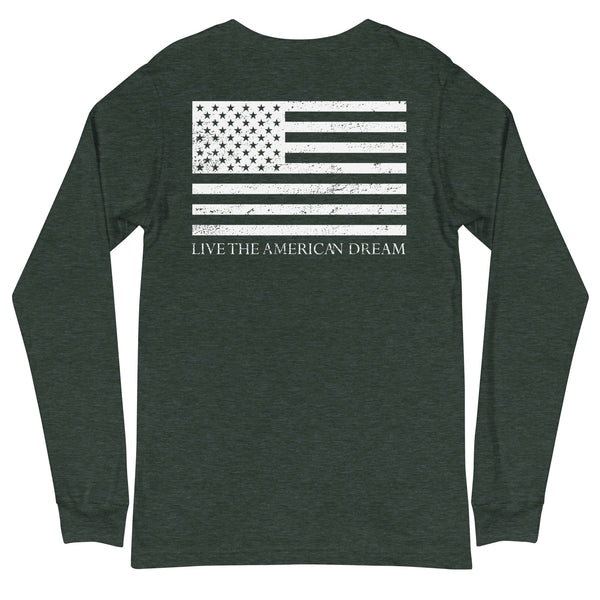 'Live The American Dream' Logo Long Sleeve Tee