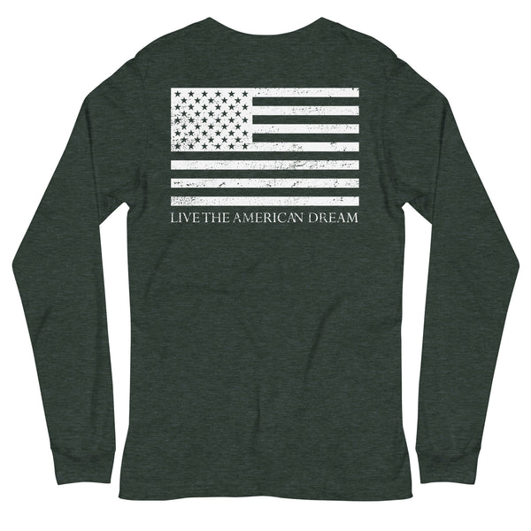 'Live The American Dream' Logo Long Sleeve Tee