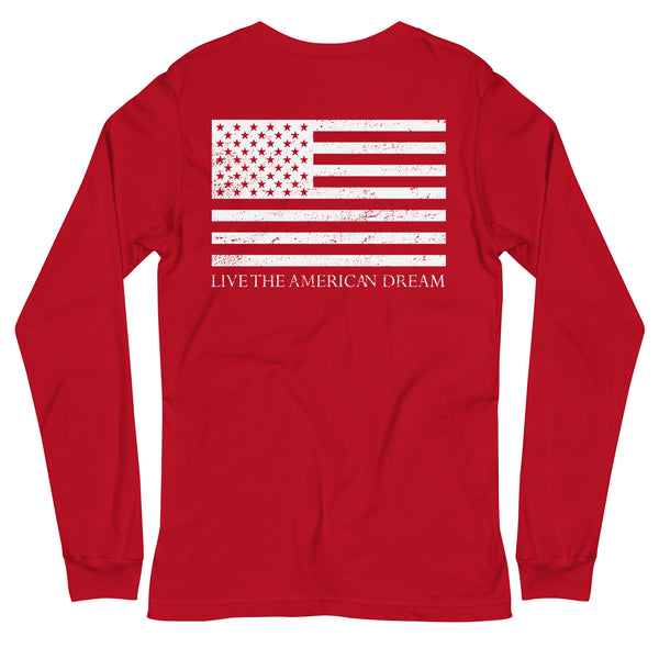 'Live The American Dream' Logo Long Sleeve Tee