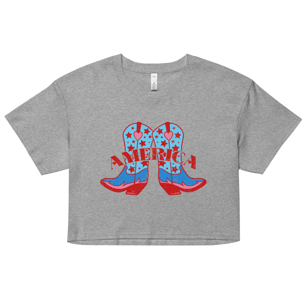 'America Spirit Cowboy Boots' Women's Crop Top
